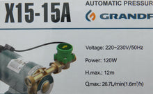 Load image into Gallery viewer, 120W Automatic Circulating pressure booster water pump GRANDFAR