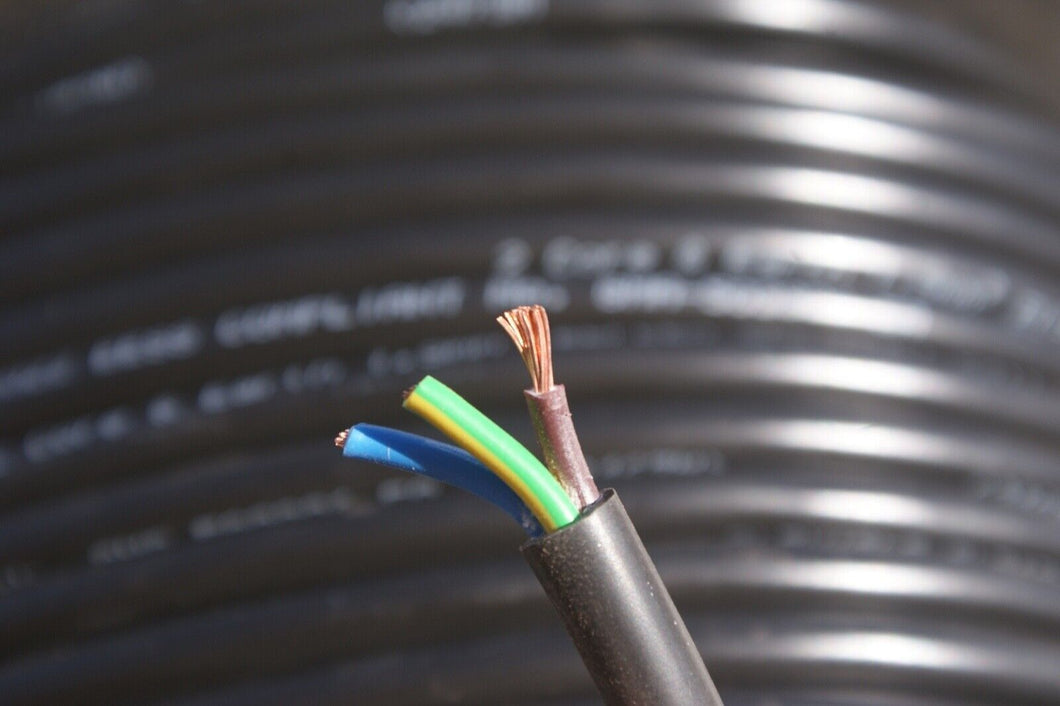 FLEXIBLE 3G CABLE (2 CORE & EARTH) 1.5MM PVC- BY THE METER