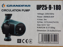 Load image into Gallery viewer, Circulating hot water pump GRANDFAR UP25-9-180
