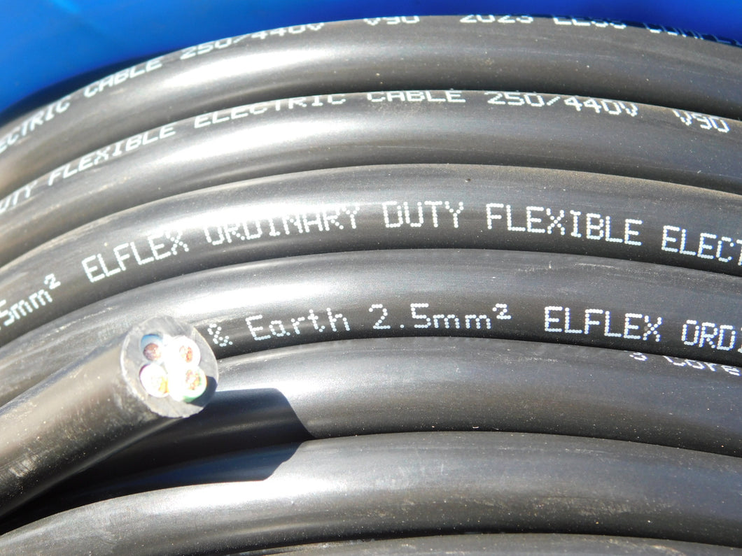 FLEXIBLE PVC 4G CABLE (3 CORE & EARTH) 2.5MM- BY THE METER