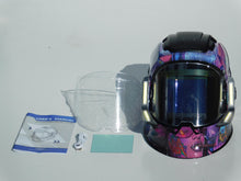 Load image into Gallery viewer, ANDELI Welding Helmet Mask Panoramic 180° 4 x LED light Automatic darkening CYBERPUNK
