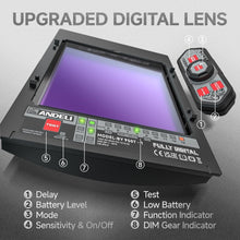 Load image into Gallery viewer, ANDELI Welding Helmet Mask Panoramic 180° 4 x LED light Automatic darkening CYBERPUNK
